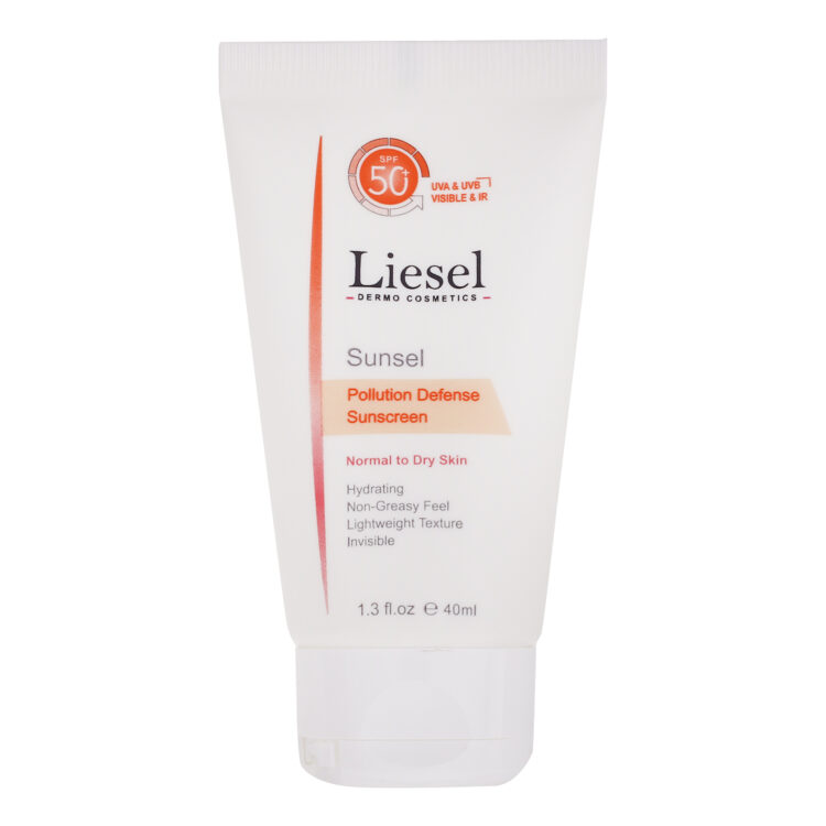 کرم ضد آفتاب SPF 50 بدون رنگ لایسل مناسب پوست های خشک و معمولی حجم 40 میلی‌لیتر