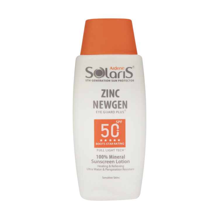 لوسیون ضد آفتاب فیزیکال آردن سولاریس مدل Zinc Newgen با +SPF50 مناسب پوست حساس حجم 100 میلی لیتر