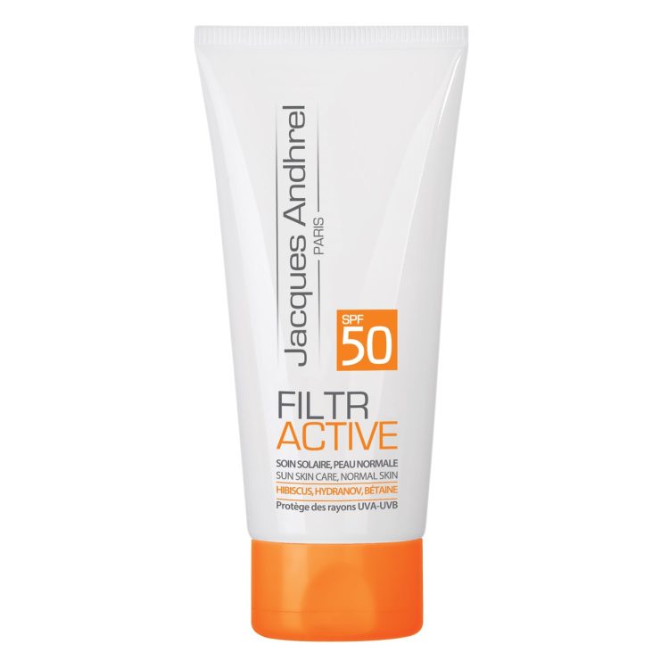 کرم ضد آفتاب SPF 50 بدون رنگ ژاک آندرل پاریس مناسب پوست های خشک و معمولی حجم 50 میلی لیتر