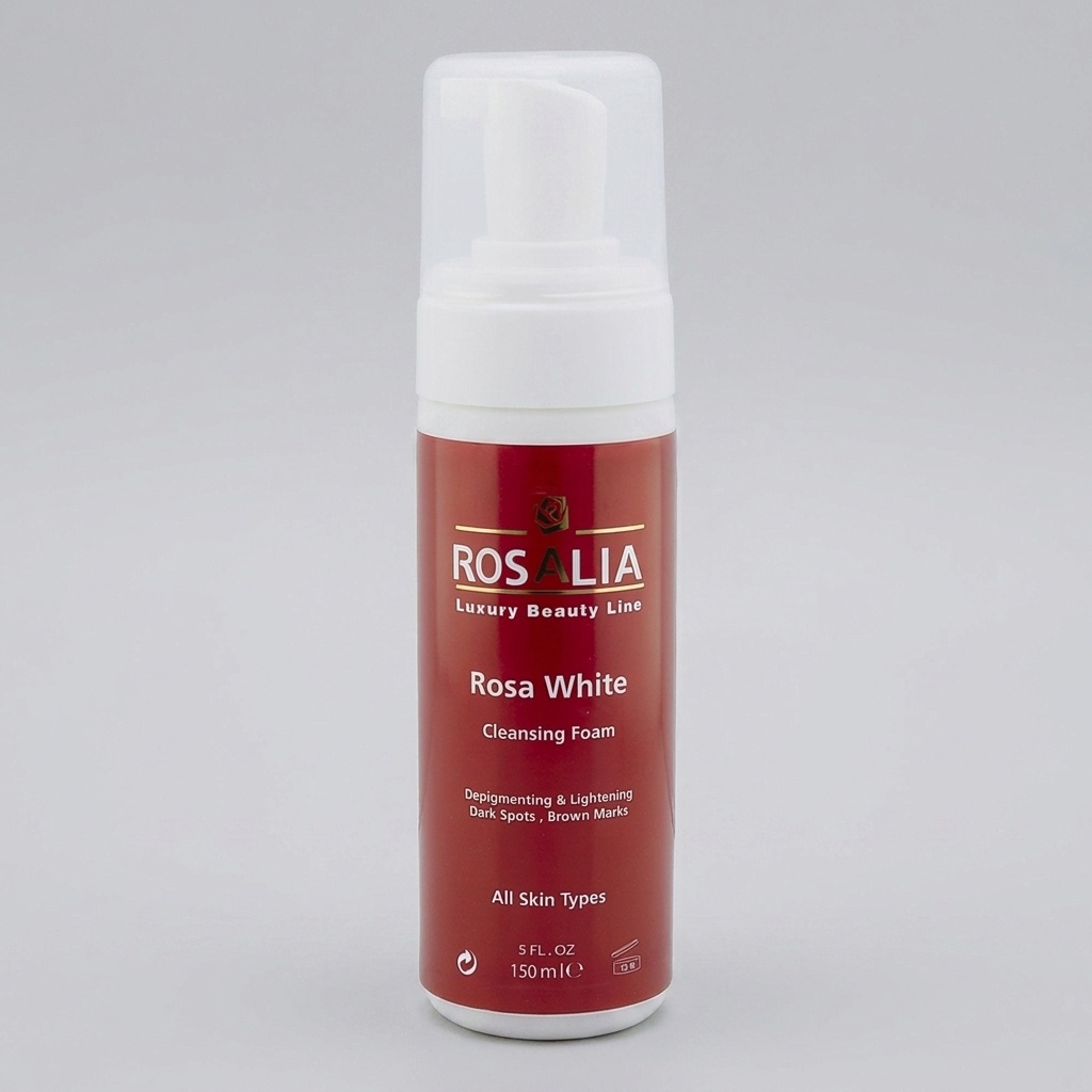 فوم پاک‌کننده و روشن‌کننده پوست رزالیا مدل Rosa White حجم 150 میلی‌لیتر