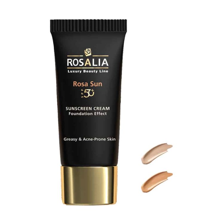کرم ضد آفتاب SPF50 رنگی رزالیا مدل رزا سان مناسب پوست چرب حجم 40 میلی لیتر