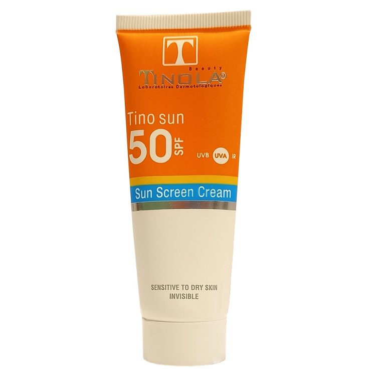 کرم ضد آفتاب SPF50 بدون رنگ تینولا مدل sensitive ‌مناسب پوست‌های خشک و حساس حجم 40 میلی‌لیتر