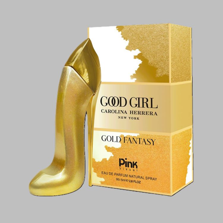 ادوپرفیوم زنانه پینک ویژوآل (اسکلاره) مدل Good Girl Gold Fantasy با رایحه خنک حجم 100 میلی‌لیتر