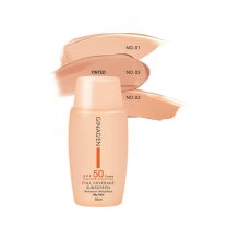 کرم ضد آفتاب SPF50 رنگی ژیناژن مناسب پوست‌های چرب و مختلط حجم 50 میلی‌لیتر