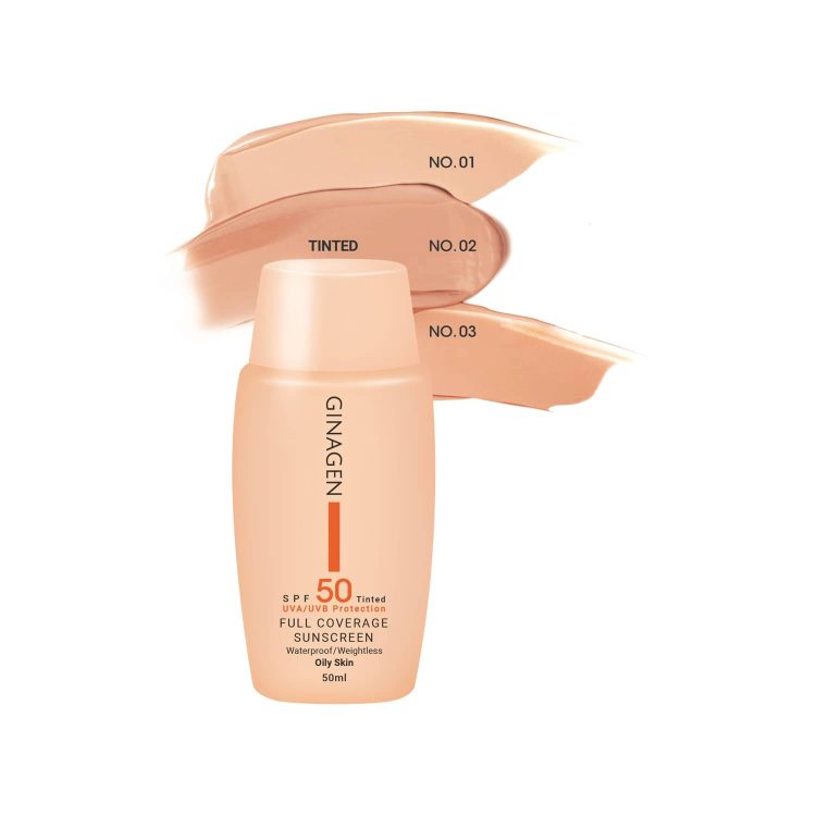 کرم ضد آفتاب SPF50 رنگی ژیناژن مناسب پوست‌های چرب و مختلط حجم 50 میلی‌لیتر