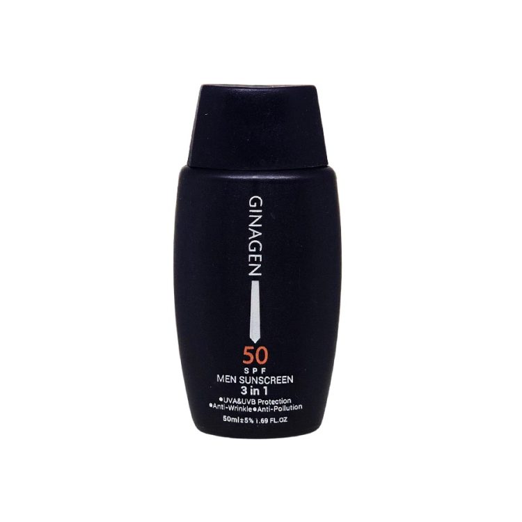 کرم ضد آفتاب SPF50 بدون رنگ آقایان ژیناژن مدل 3 در 1 مناسب انواع پوست حجم 50 میلی‌لیتر