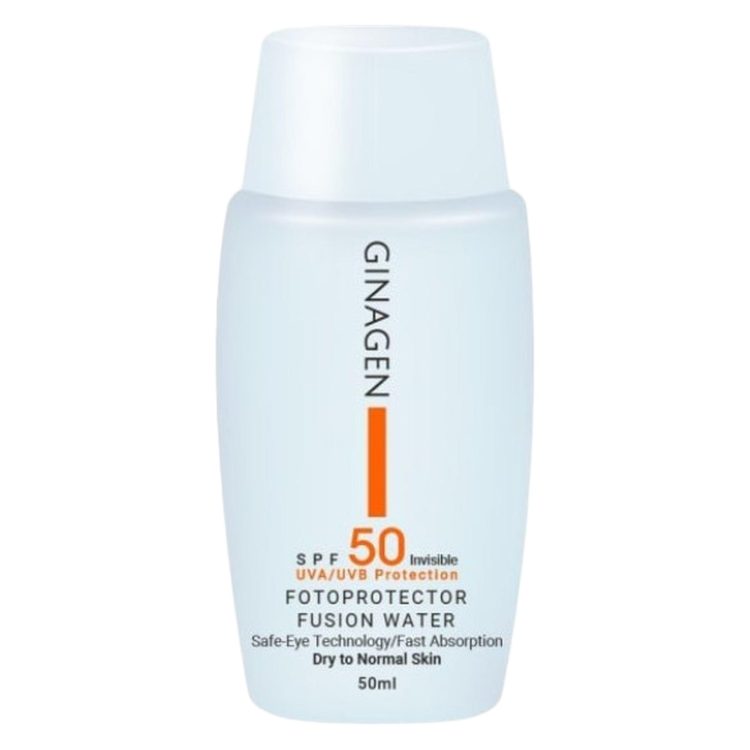 کرم ضدآفتاب SPF50 بی‌رنگ ژیناژن مناسب پوست‌های معمولی و خشک حجم 50 میلی‌لیتر